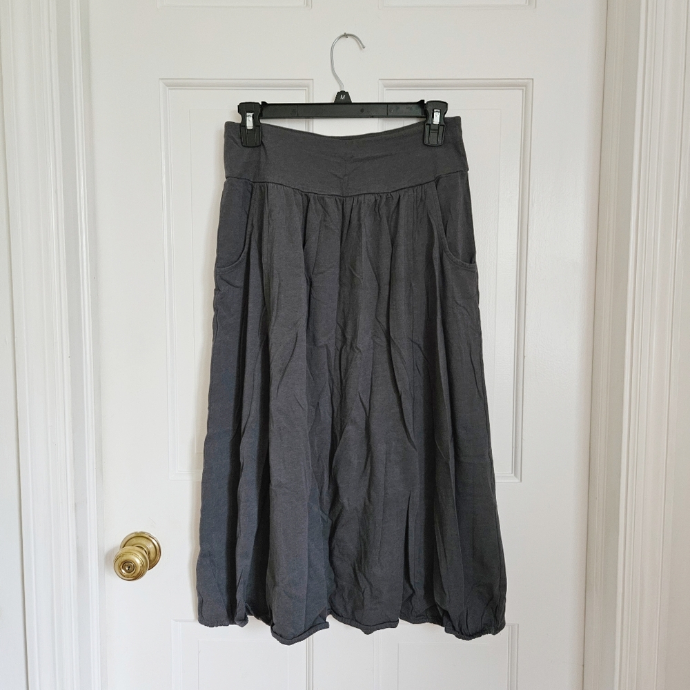 Pure Jill Cotton Modal Midi Skirt XS Petite